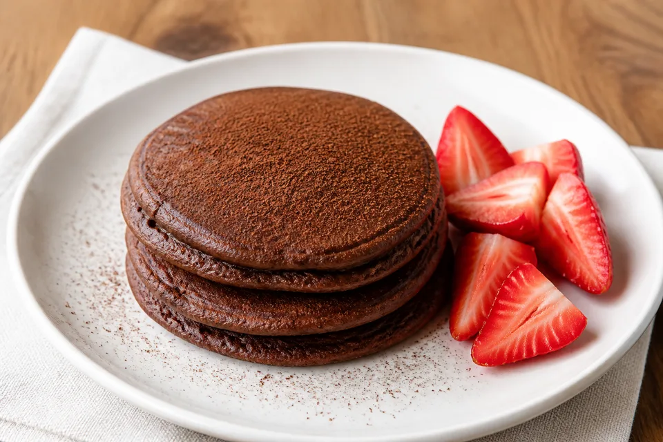 Chocolate Pancake Recipe | Eggless Chocolate Protein Pancakes