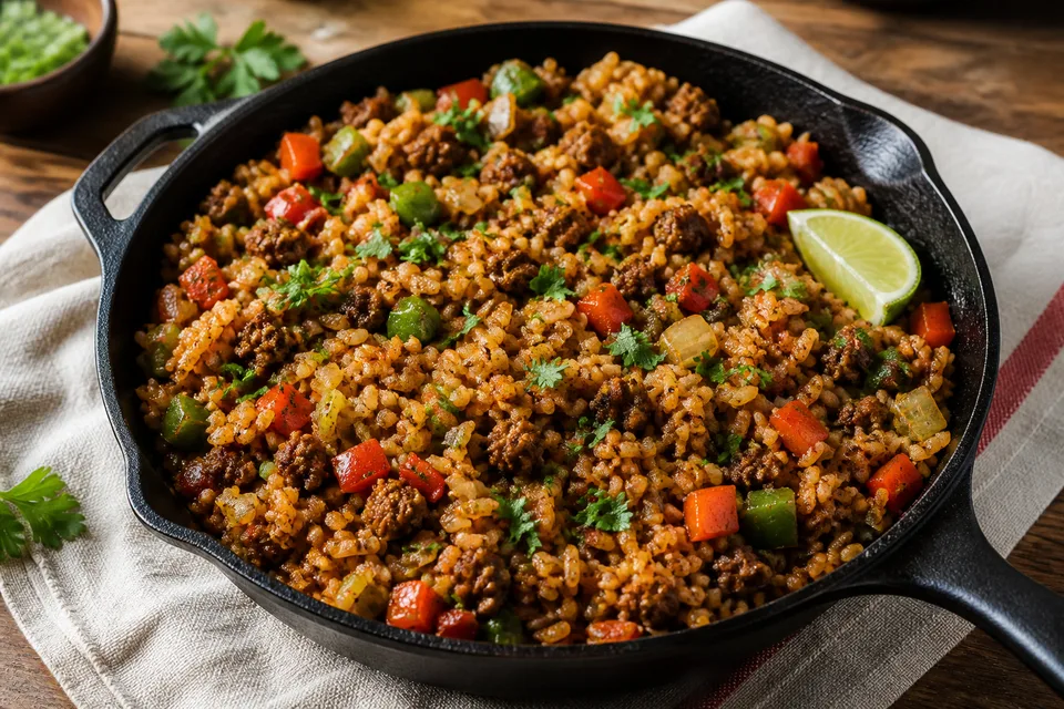 1 Pan Vegan Cajun Dirty Rice
